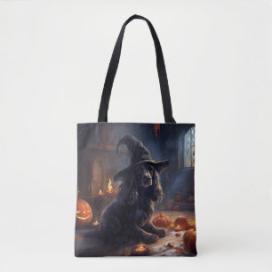 Bolsa Tote Cocker Spaniel Pumpkins Halloween Assustado