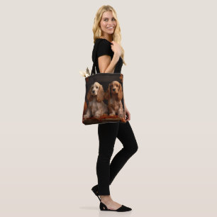 Bolsa Tote Cocker Spaniel Puppy Autumn Delight Pumpkin