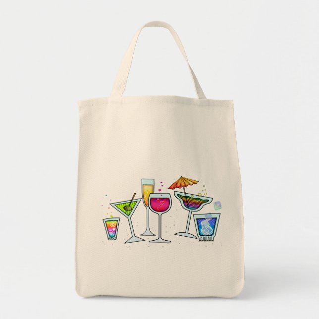 Bolsa Tote COCKTAIL GLASSES GROCERCERY ou TOTE BAG (Frente)