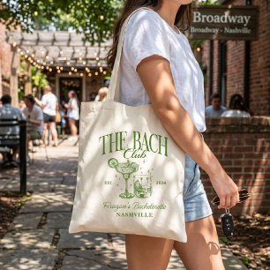 Bolsa Tote Cocktail Verde Retro Personalizado para Despedida