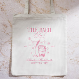 Bolsa Tote Cocktails Club Bachelorette Bridesmaids Party Pink