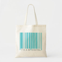 Bolsa Tote Código de barras digital de equipe para nerd