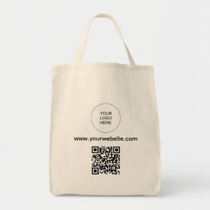 Bolsa Tote Código QR Carregar seu Logotipo Endereço do Site N