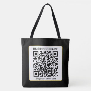 Bolsa Tote Código QR editável digitalizável + nome da sua emp