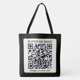Bolsa Tote Código QR editável digitalizável + nome da sua emp