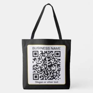 Bolsa Tote Código QR editável digitalizável + nome da sua emp