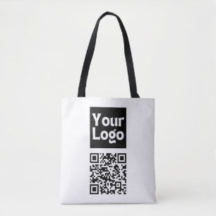 Bolsa Tote Código QR editável e logotipo ou imagem da sua emp