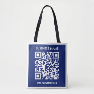 Bolsa Tote Código QR editável (gerado instantaneamente) Azu