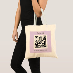 Bolsa Tote Código QR Logotipo comercial Puro Lilac