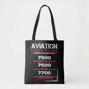 Bolsa Tote Códigos de fraude no setor da aviação - Camiseta e
