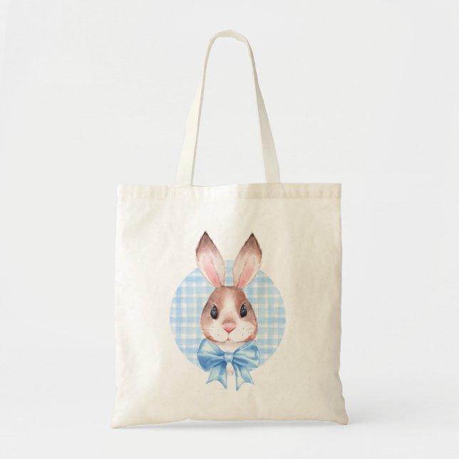 Bolsa Tote Coelhinho. Arco azul (Frente)