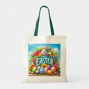 Bolsa Tote Coelhinho bonito de primavera/Páscoa com ovo