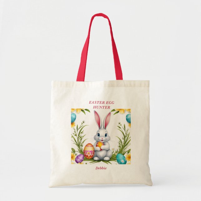 Bolsa Tote Coelhinho Branco da Páscoa Whimsso (Frente)