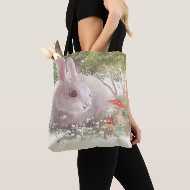 Bolsa Tote Coelhinho com Flores (Close Up)