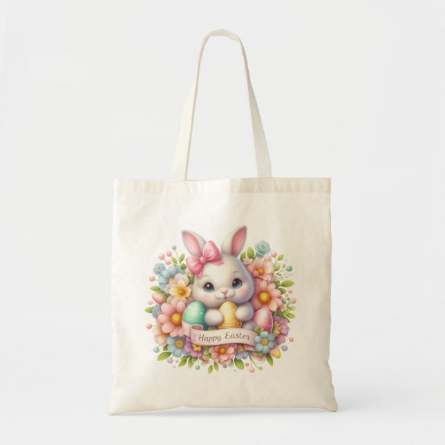 Bolsa Tote Coelhinho da Páscoa Bonito (Frente)