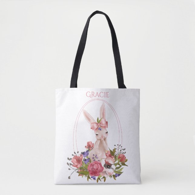 Bolsa Tote Coelhinho De Banha-Cana Floral (Frente)