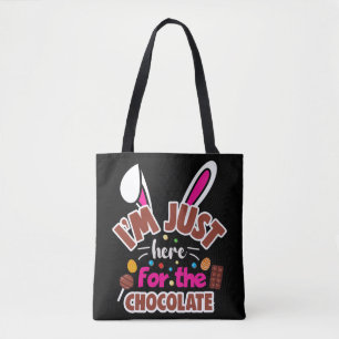Bolsa Tote Coelhinho de Páscoa... Estou aqui para o Chocolate