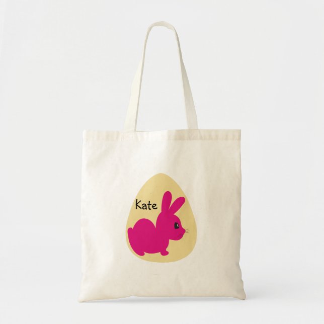 Bolsa Tote Coelhinho de Páscoa Rosa (Frente)