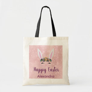 Bolsa Tote Coelhinho-Felz pascoa rosa-claro