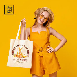 Bolsa Tote Coelhinho Personalizado Retro e Ovos Apenas Caça-P