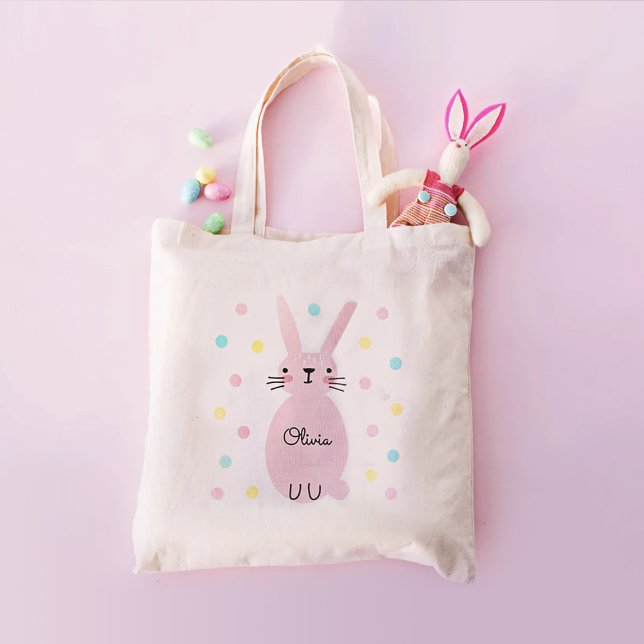 Bolsa Tote Coelhinho Rosa Personalizado (Criador carregado)