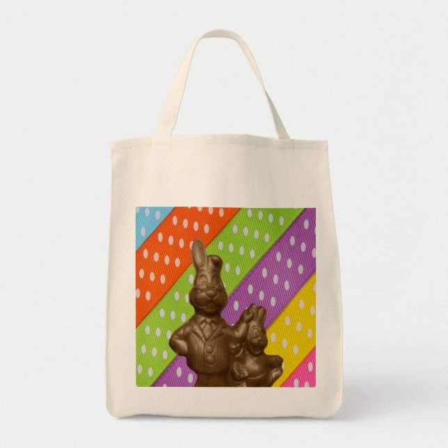Bolsa Tote Coelhinhos de Páscoa de Chocolate (Frente)