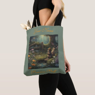 Bolsa Tote Coelhinhos de verão Cottagecore ao lado do riacho