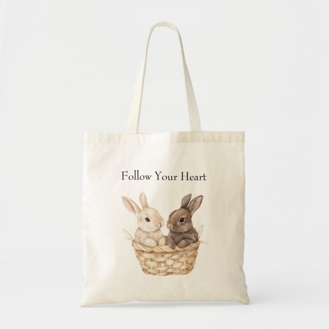 Bolsa Tote Coelhinhos em uma cesta (Frente)