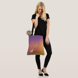 Bolsa Tote Coelho Branco Bonito no Monte Grassy no nascer do 