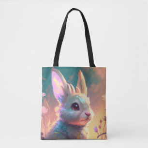 Bolsa Tote Coelho Coelho Retrato Animal Pintura Da Vida Selva