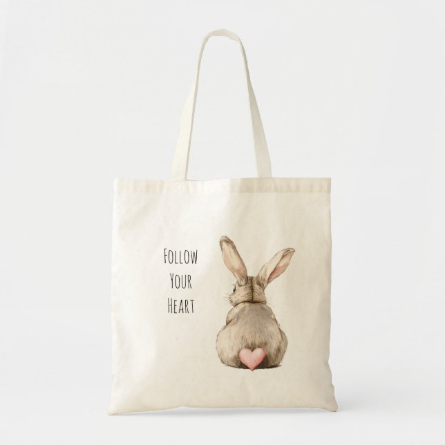 Bolsa Tote Coelho Coração de Coelho Corado (Frente)