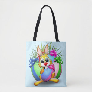Bolsa Tote Coelho da Páscoa Engraçado e Personagem Bonita M