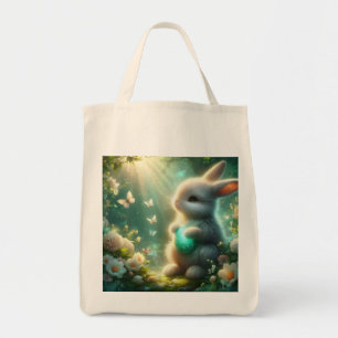 Bolsa Tote Coelho de Ovo da Floresta Mágica de Madeira