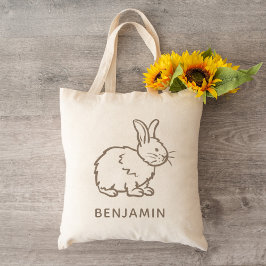 Bolsa Tote Coelho de Páscoa Neutro em Gênero Nome de Tratamen