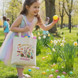 Bolsa Tote Coelho de Páscoa Personalizado com Doces