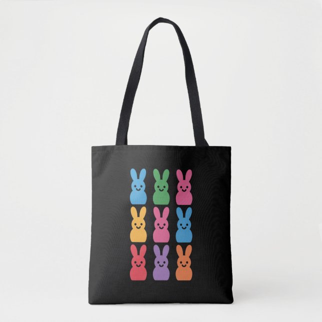 Bolsa Tote Coelho do Dia de Páscoa Ovos Xadrez Leopardo (Frente)