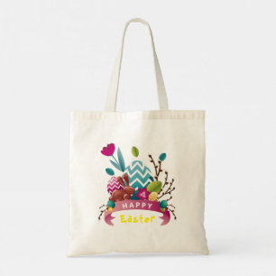Bolsa Tote coelho felz pascoa, design de ovo 