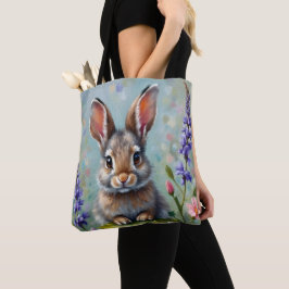Bolsa Tote Coelho Fluffy num Campo de Flores