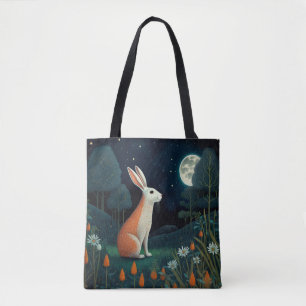 Bolsa Tote Coelho Laranja e Branco na Lua