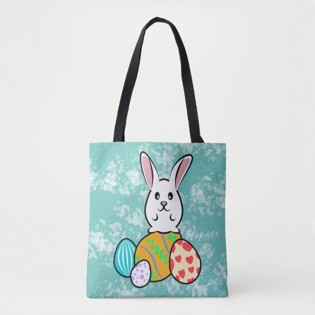 Bolsa Tote Coelho páscoa em Ovos de Páscoa (Frente)