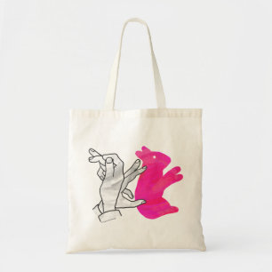 Bolsa Tote Coelho Silhueta Mão Rosa
