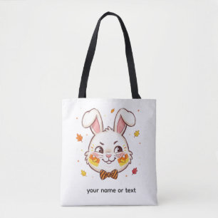 Bolsa Tote Coelho Travesso de Halloween com Milho de Doces