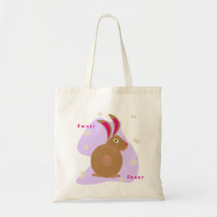Bolsa Tote Coelho vetor bonito, de cor rosa