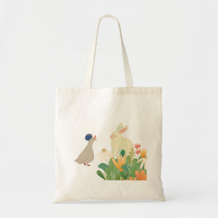 Bolsa Tote Coelho Whimsical & Pássaro em Sangue - Primavera