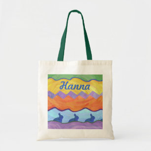 Bolsa Tote Coelhos Padrão Colorido Tote Bag Personalizado