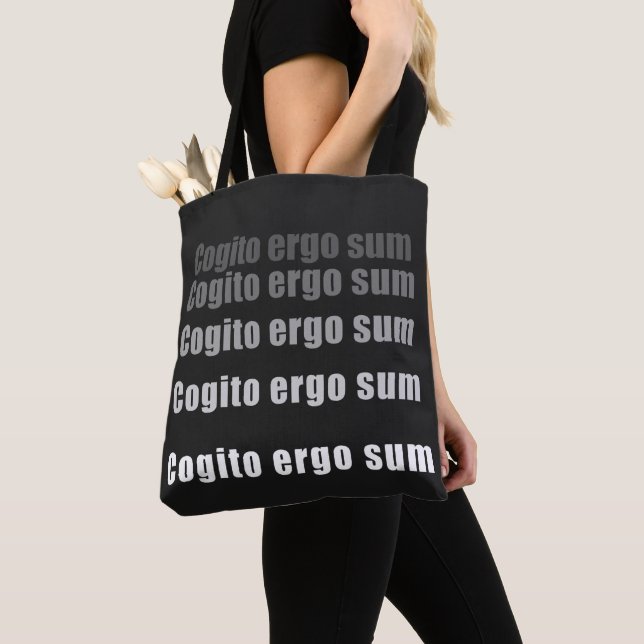 Bolsa Tote Cogito, ergo sum Cote Latino (Close Up)