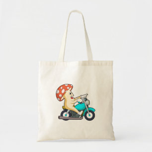 Bolsa Tote Cogumelo como Biker com Motocicleta