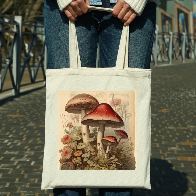 Bolsa Tote Cogumelo de Cottagecore (Criador carregado)