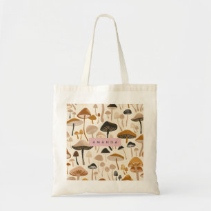 Bolsa Tote Cogumelo Personalizado da Floresta Caprichosa