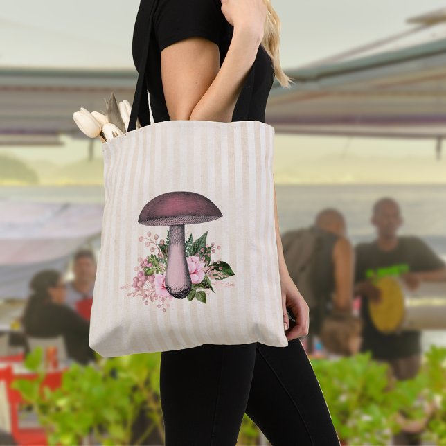 Bolsa Tote Cogumelo Vintage e Compilação Floral (Criador carregado)